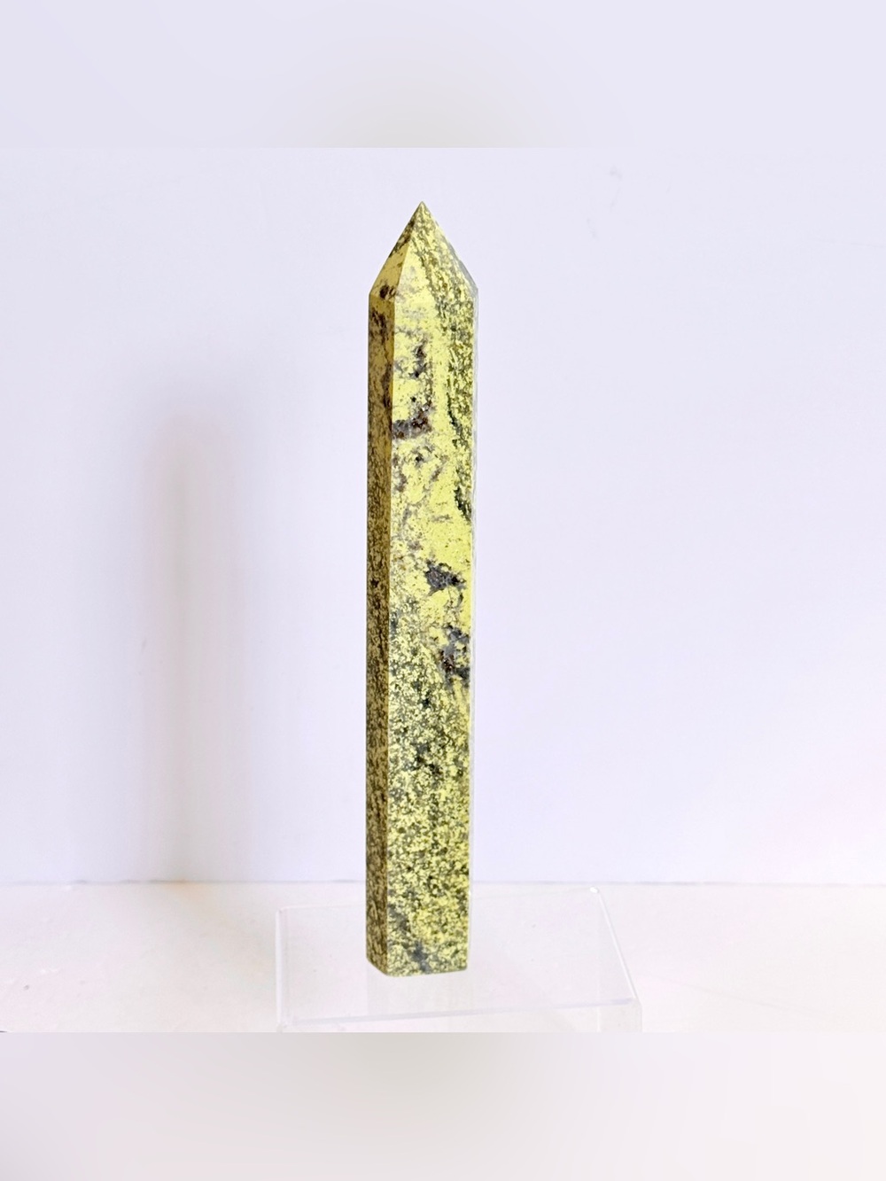 Large Lime Green Serpentine Crystal Tower – Polished Gemstone Point 10.75” 680g